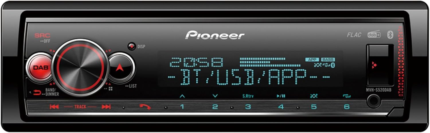 Pioneer MVH-S520DAB 1-DIN Autoradio mit OLED-Segmentdisplay